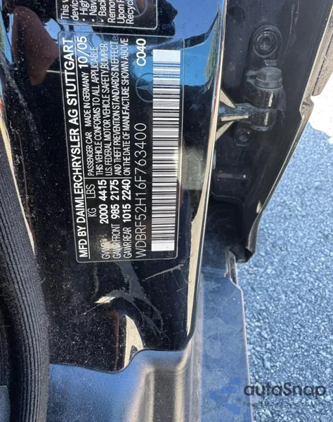2006 Mercedes-Benz C 230 from USA, damaged, VIN WDBRF52H16F763400
